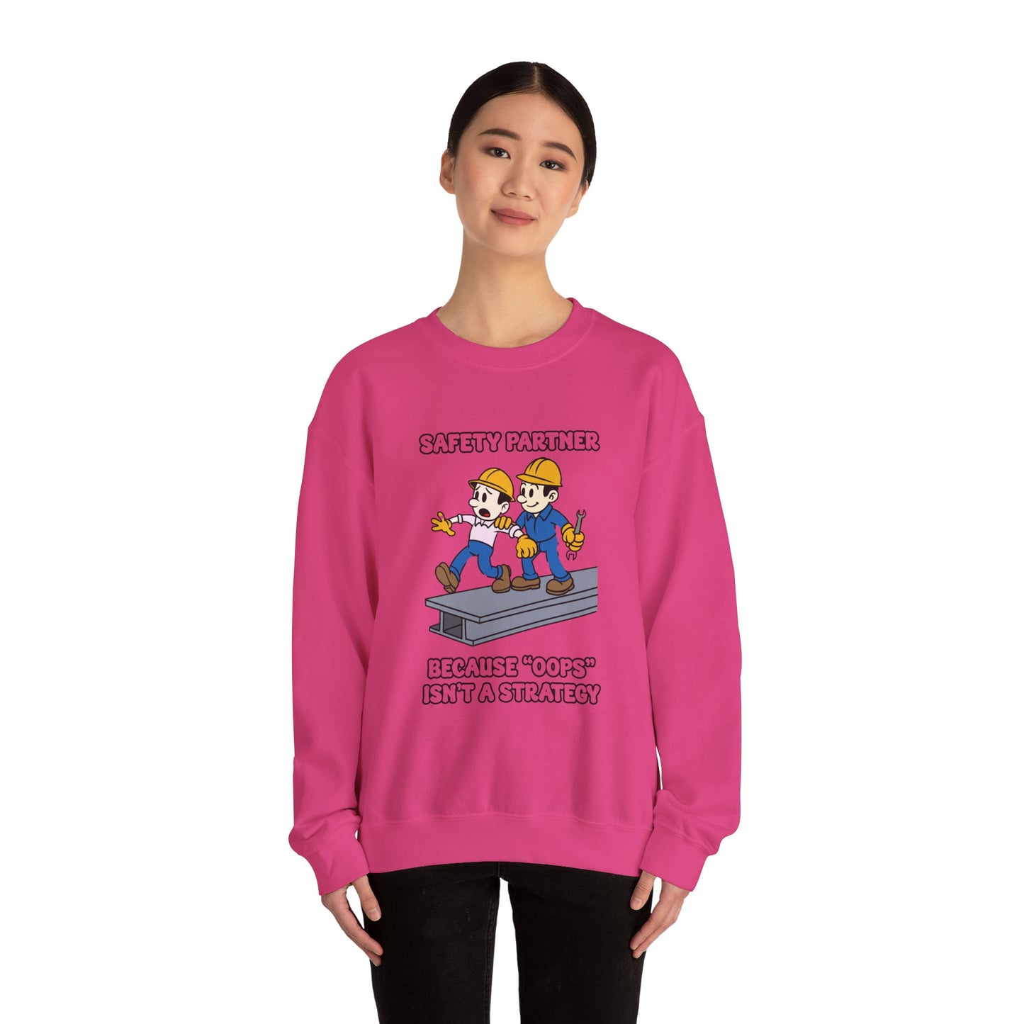 Funny Safety Partner Crewneck Sweatshirt - Workwear Humor