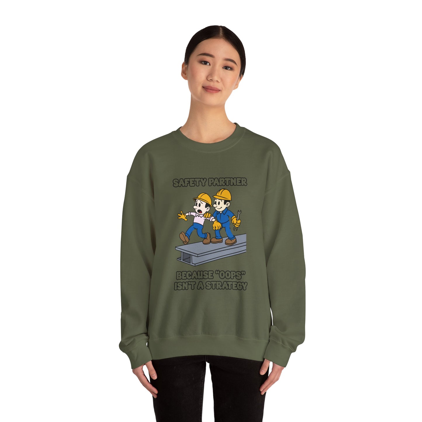 Funny Safety Partner Crewneck Sweatshirt - Workwear Humor
