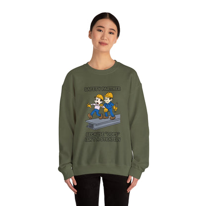 Funny Safety Partner Crewneck Sweatshirt - Workwear Humor